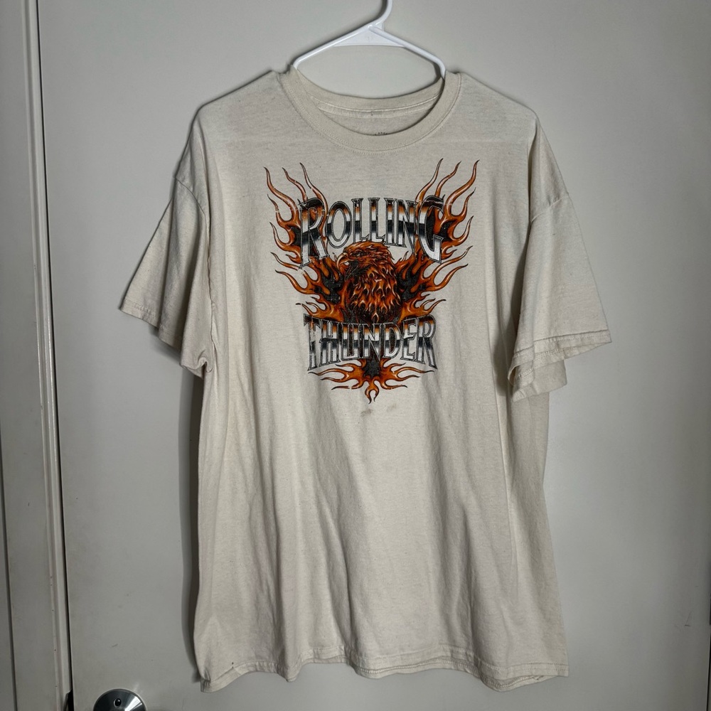 Rolling Thunder Cream Graphic T-Shirt